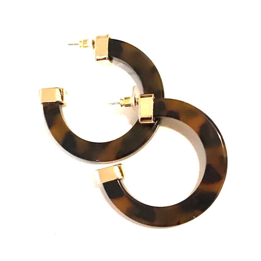 Tortoiseshell Hoop Earrings